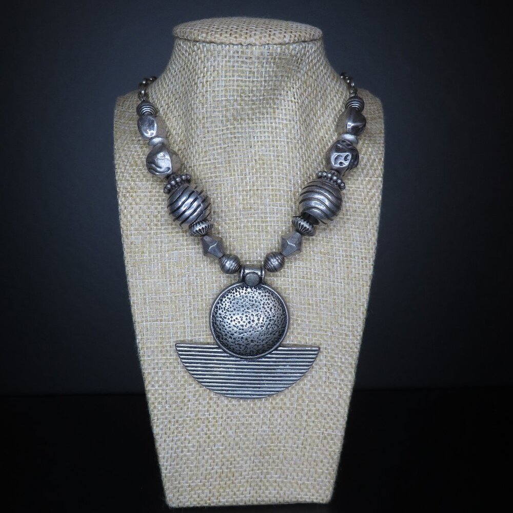 Silver Tone Chain with Metal Pendant